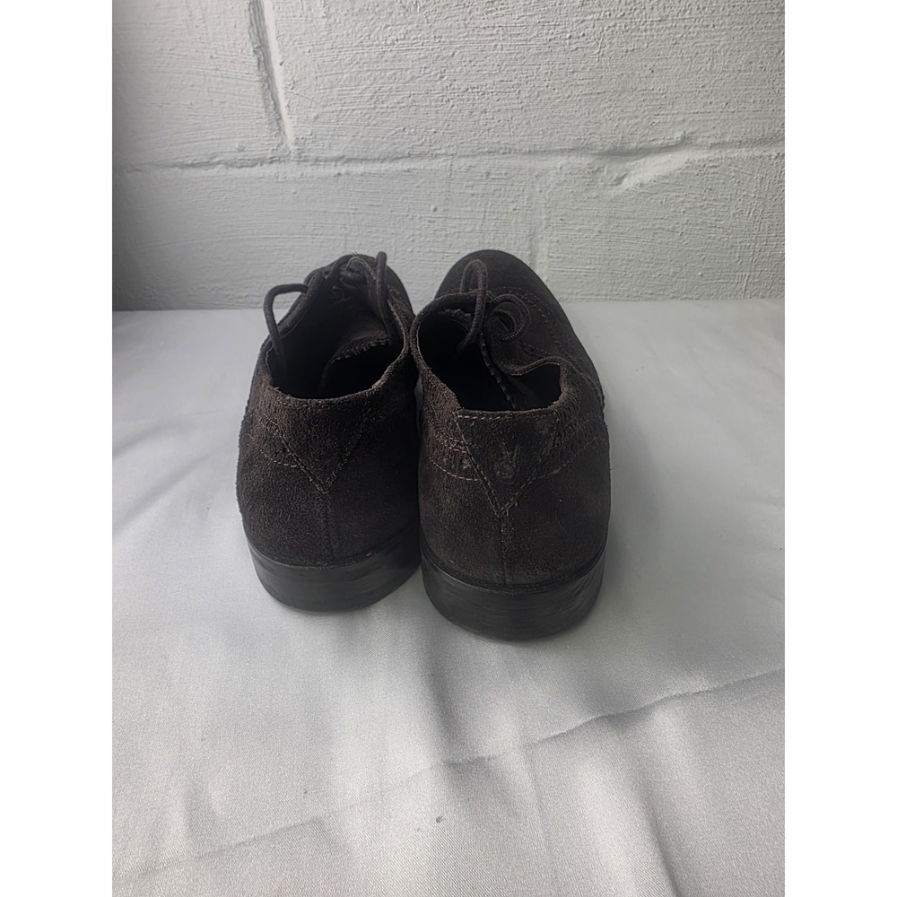 John Varvatos USA Shoes Mens 9.5 Brown Suede Leather Wingtip Oxford Casual - Picture 5 of 9